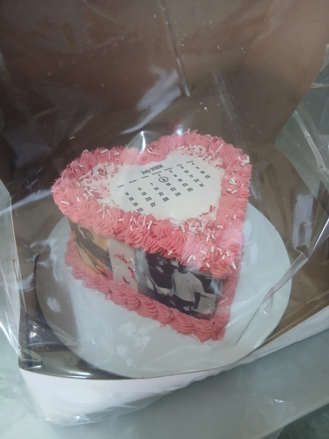Heart photo cake