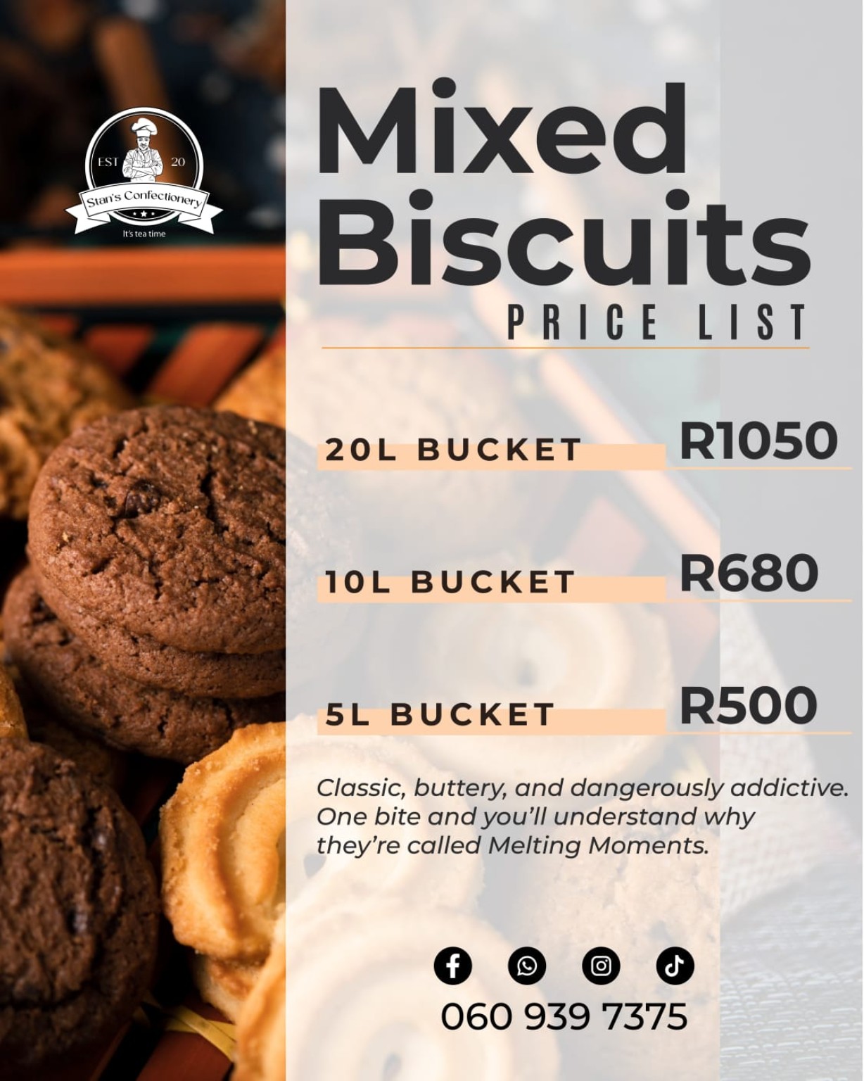 Mixed biscuits price list
