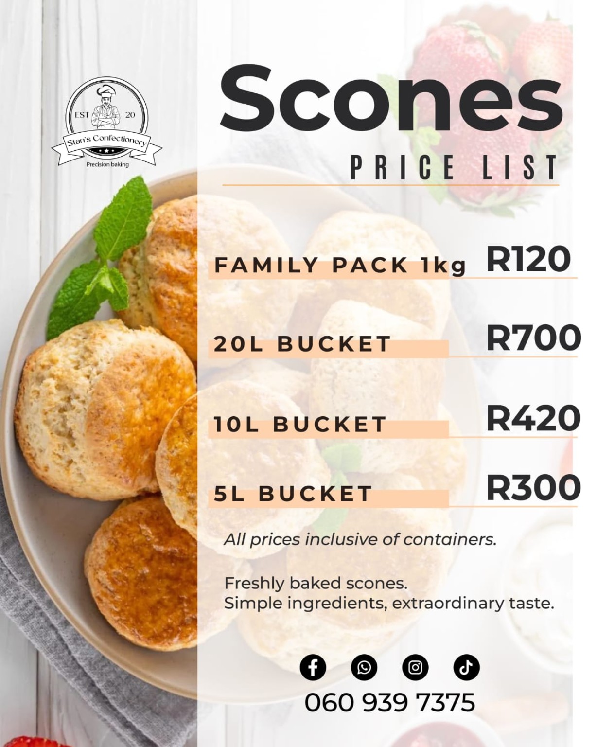 Scones price list