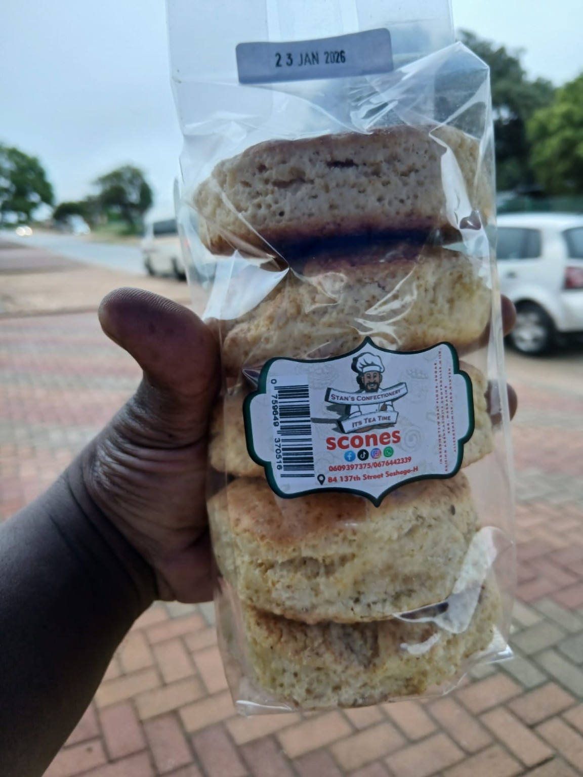 Packaged signature scones ready to enjoy